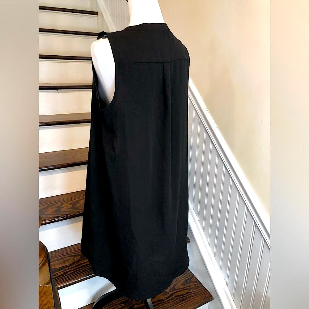 PHILOSOPHY Black Sleeveless V-Neck Shirt Dress Sz Medium - Picture 5 of 13